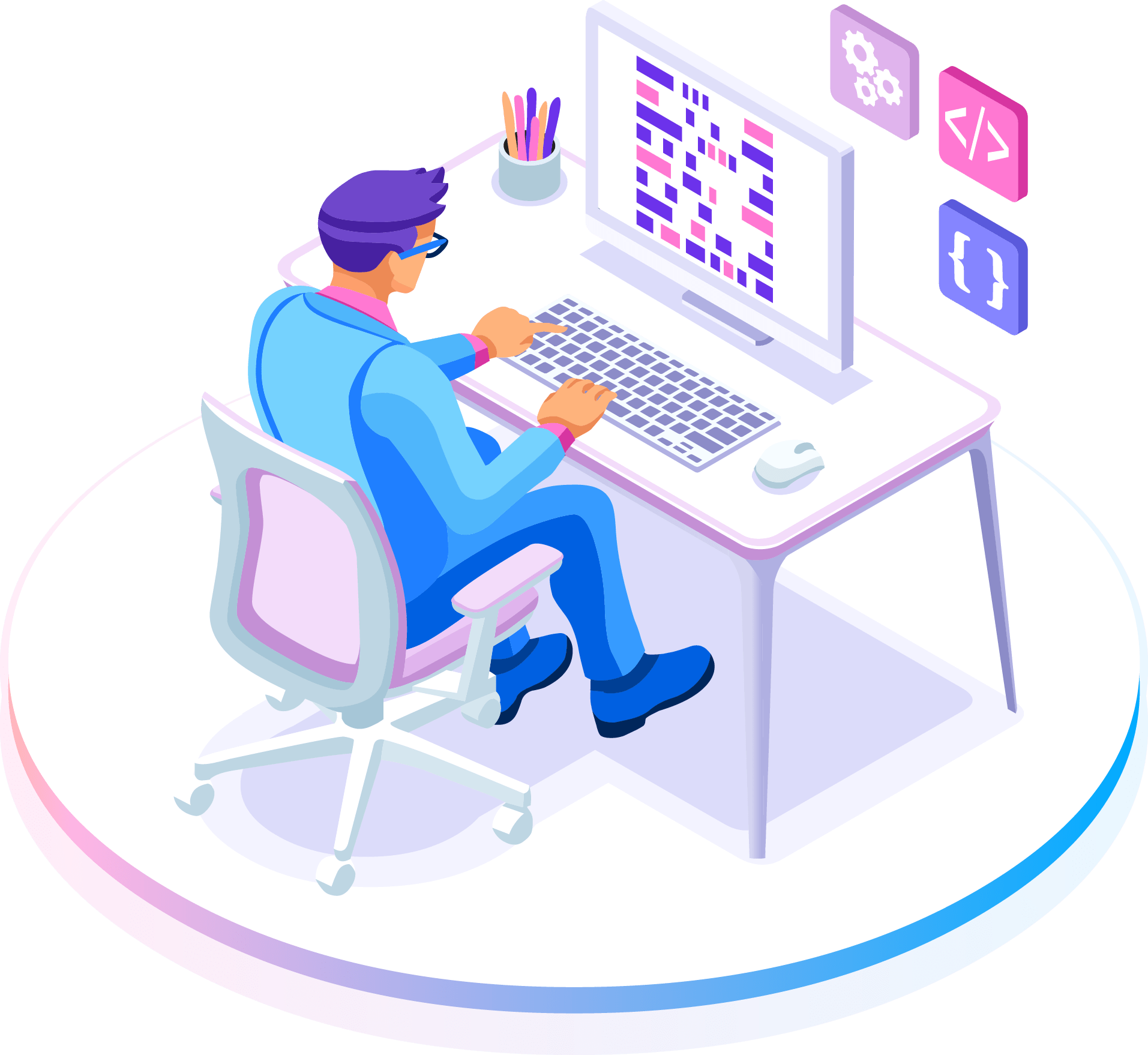 Creative design process illustration graphic