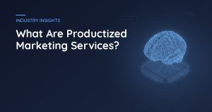 Cover graphic for a guide on productized marketing services.